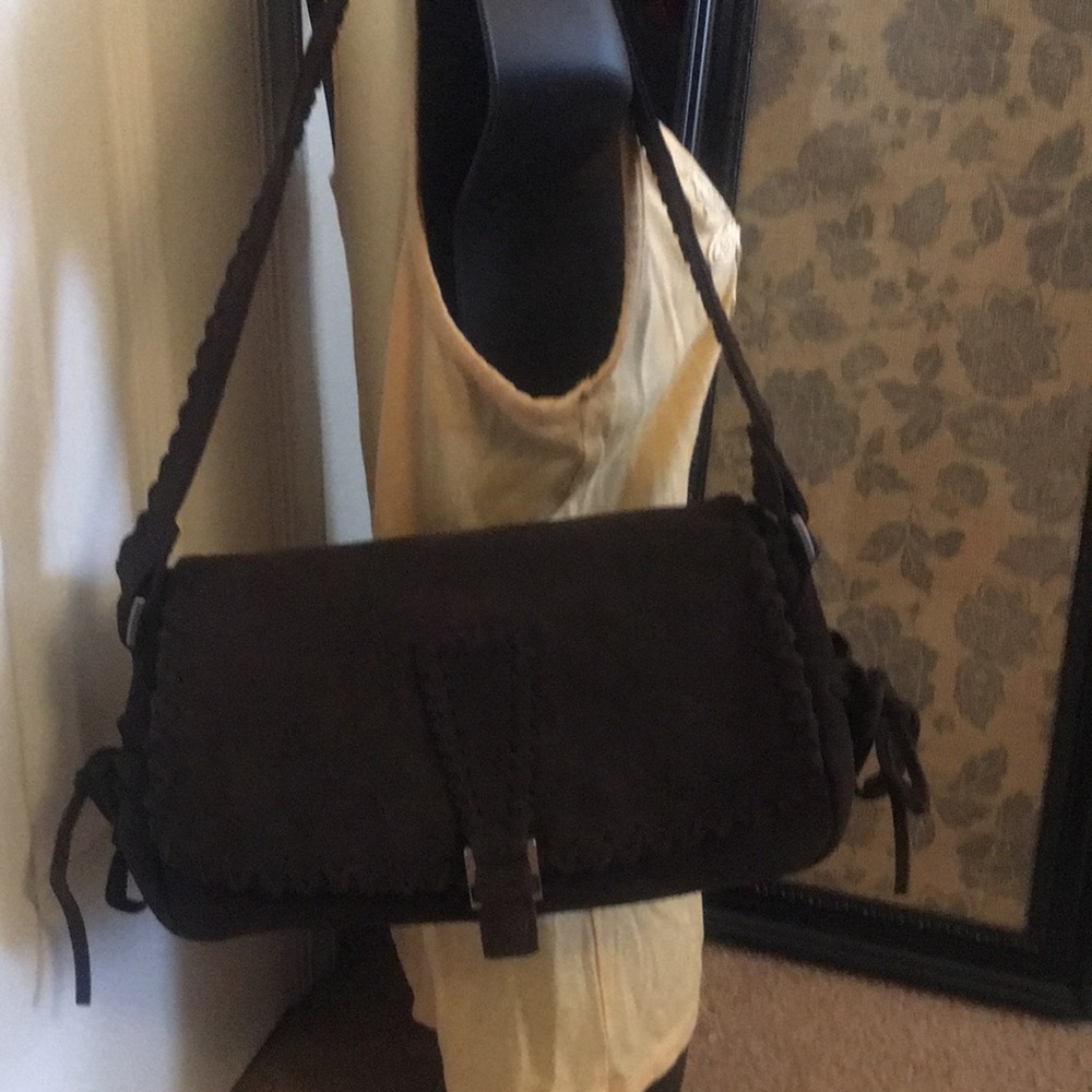 CHOCOLATE Gen. Suede Leather Shoulder Bag